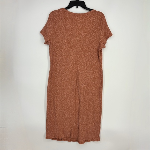 Jessica Simpson Womens Size 1X Jax Front Slit Rib Knit Dress Burnt Orange Auburn - Picture 7 of 12